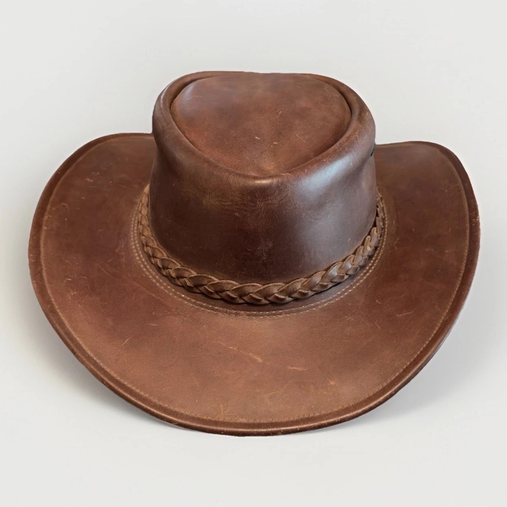 Jackaroo Leather Hat M/L Braided Band Made in Australia Bush Hat Cowboy - Picture 6 of 10